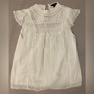 White JCrew Ruffle Tank